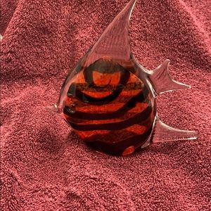 Glass fish paperweight